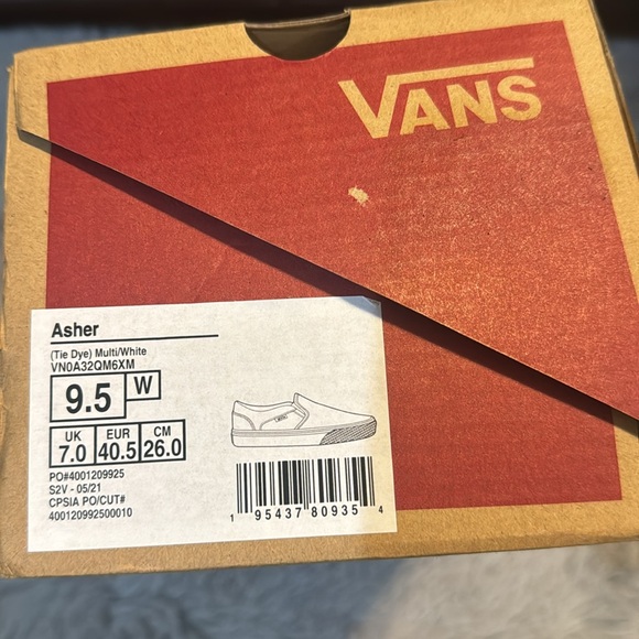 NWT Vans Slip-On Shoes Size 9.5 Women Tye Dye Multi/White In Box - Picture 9 of 9